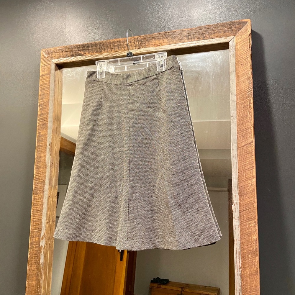 BR-Wool blend tweed flare skirt